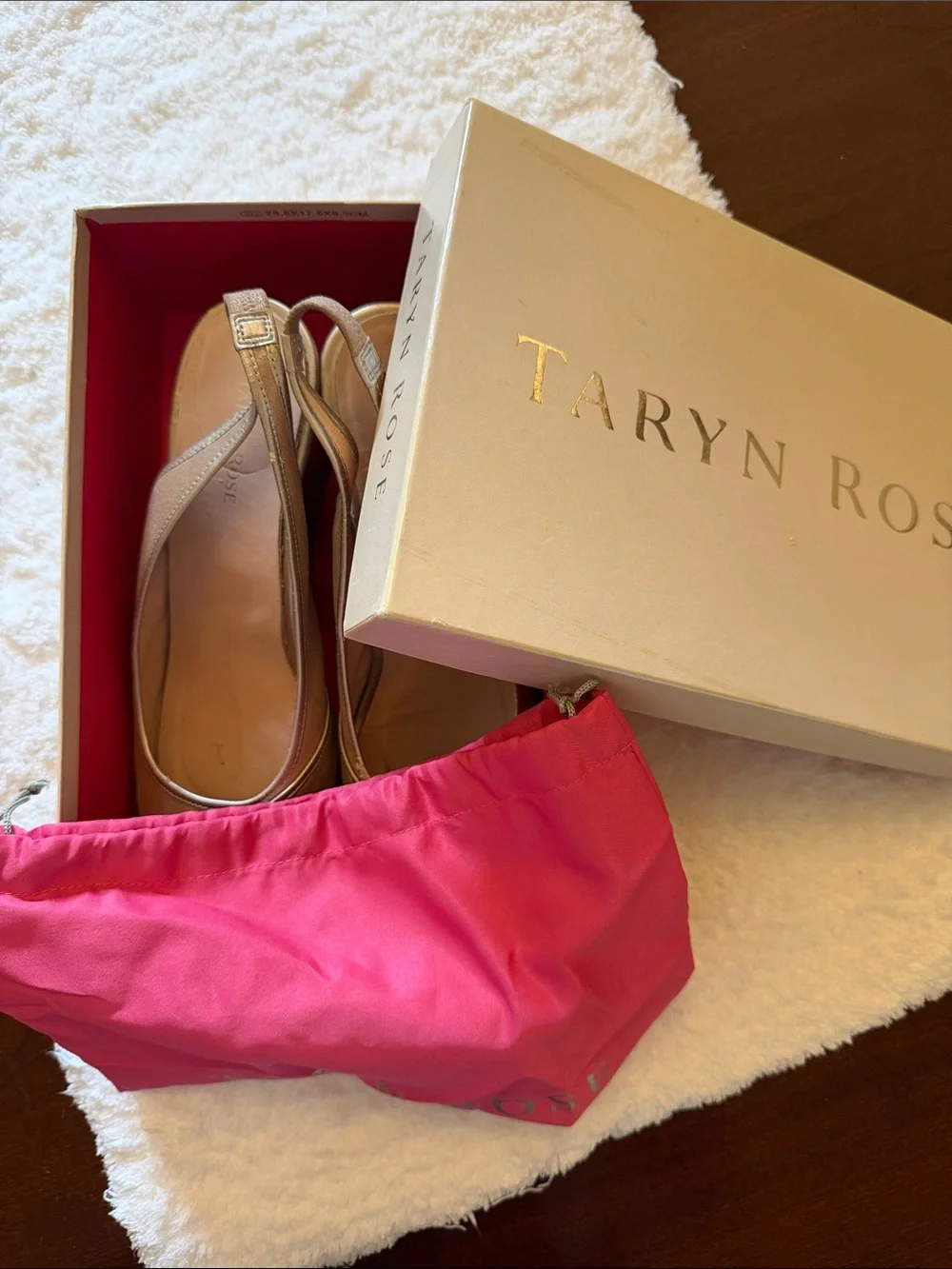 Taryn Rose Beige Peep-Toe Slingback Heels Size 10